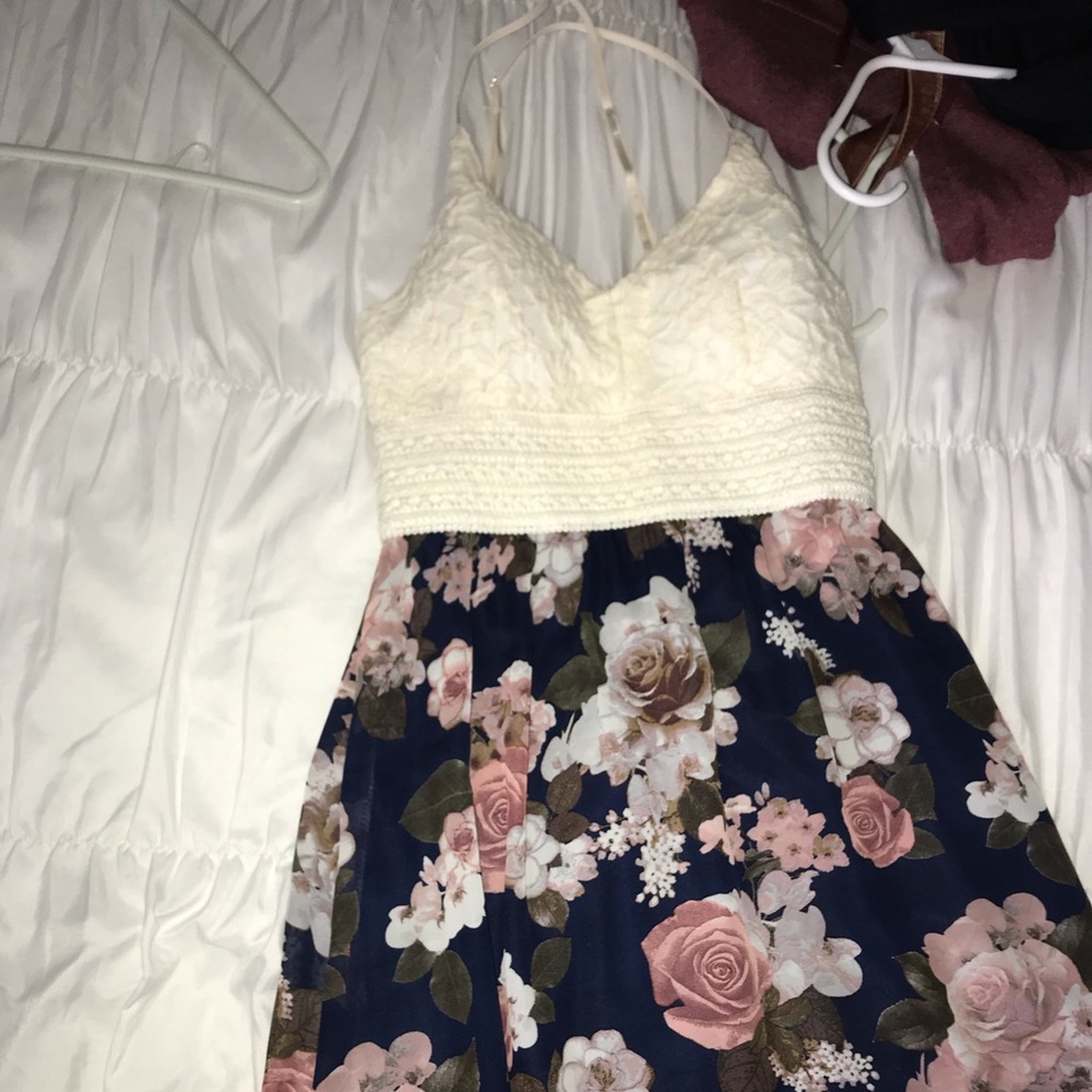floral maxi dress with a knitted padded top